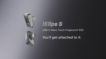 ADAM Elements iKlips S USB-C Nano Touch Fingerprint SSD 256G for Phone, Tablet and Laptop
