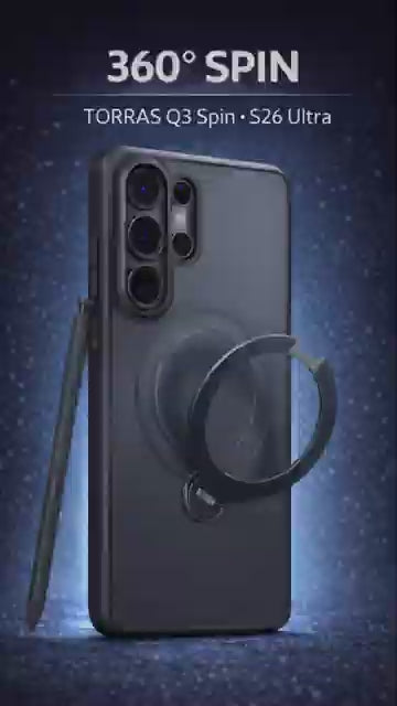 TORRAS Ostand Q3 Spin for Samsung Galaxy S26 Ultra - Magnetic Case with 360 Pivot Rotation Angle