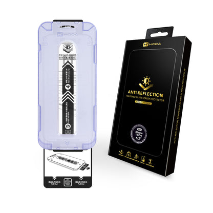 Hoda Anti-Reflection Tempered Glass Screen Protector for iPhone 16 Series - Dust Free Helper Included - Clear - Forexengineer -Malaysia