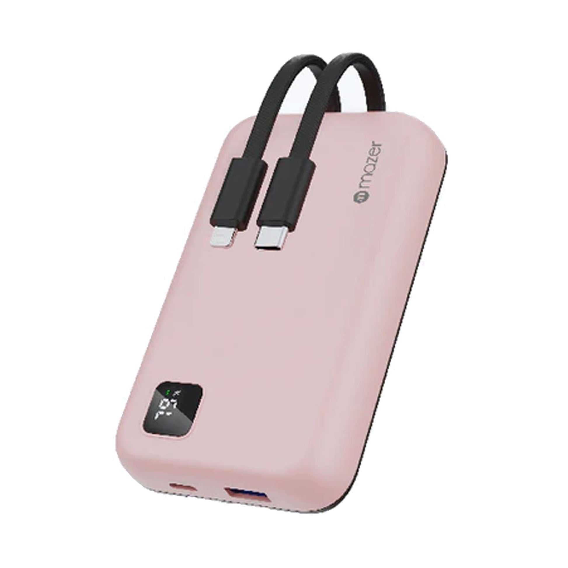 Mazer PowerCharge Link 10,000mAh PD20W (Built-in Lightning & USB C Cables) Power Bank - Forexengineer -Malaysia