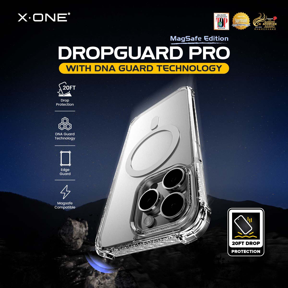 X.One Dropguard Pro for iPhone 15 Series Impact Protection Case - MagSafe Compatible