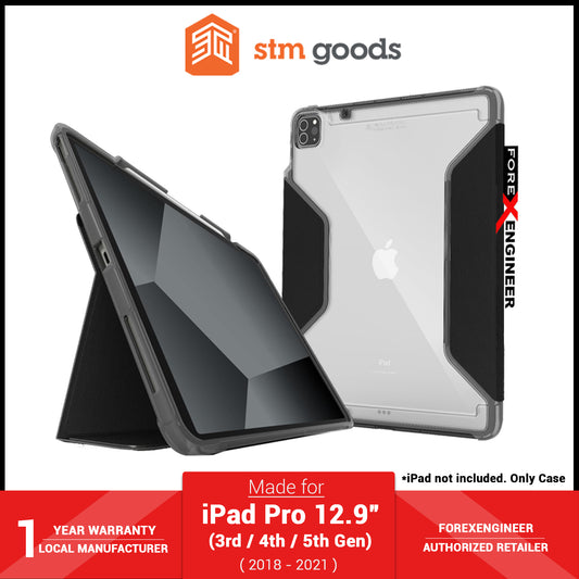 STM Rugged Plus for iPad Pro 12.9" 5th - 4th - 3rd Gen ( 2021 - 2018 ) M1 Chip - Black (Barcode: 810046111277 )