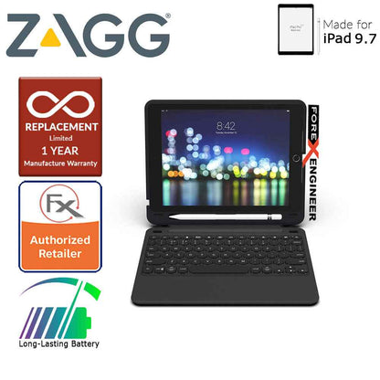 Zagg Keyboard Slim Book Go for iPad 9.7 inch - Ultra Slim Keyboard and Detachable Case - Forexengineer-malaysia