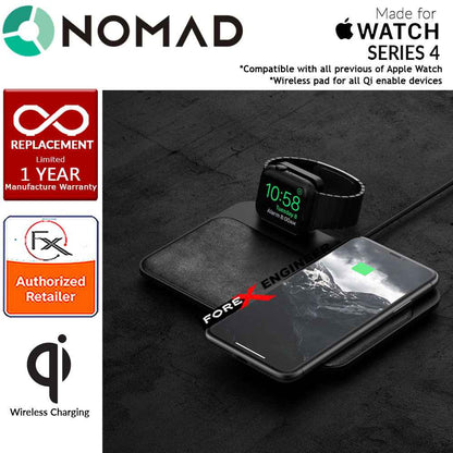 Nomad Wireless Charging Dock Base Station for  Apple Watch and works with all Qi enabled devices - MFi-certified Apple Watch Charger - Black (wireless charging station) - Forexengineer-malaysia