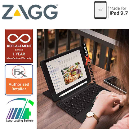 Zagg Keyboard Slim Book Go for iPad 9.7 inch - Ultra Slim Keyboard and Detachable Case - Forexengineer-malaysia