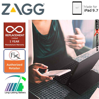 Zagg Keyboard Slim Book Go for iPad 9.7 inch - Ultra Slim Keyboard and Detachable Case - Forexengineer-malaysia