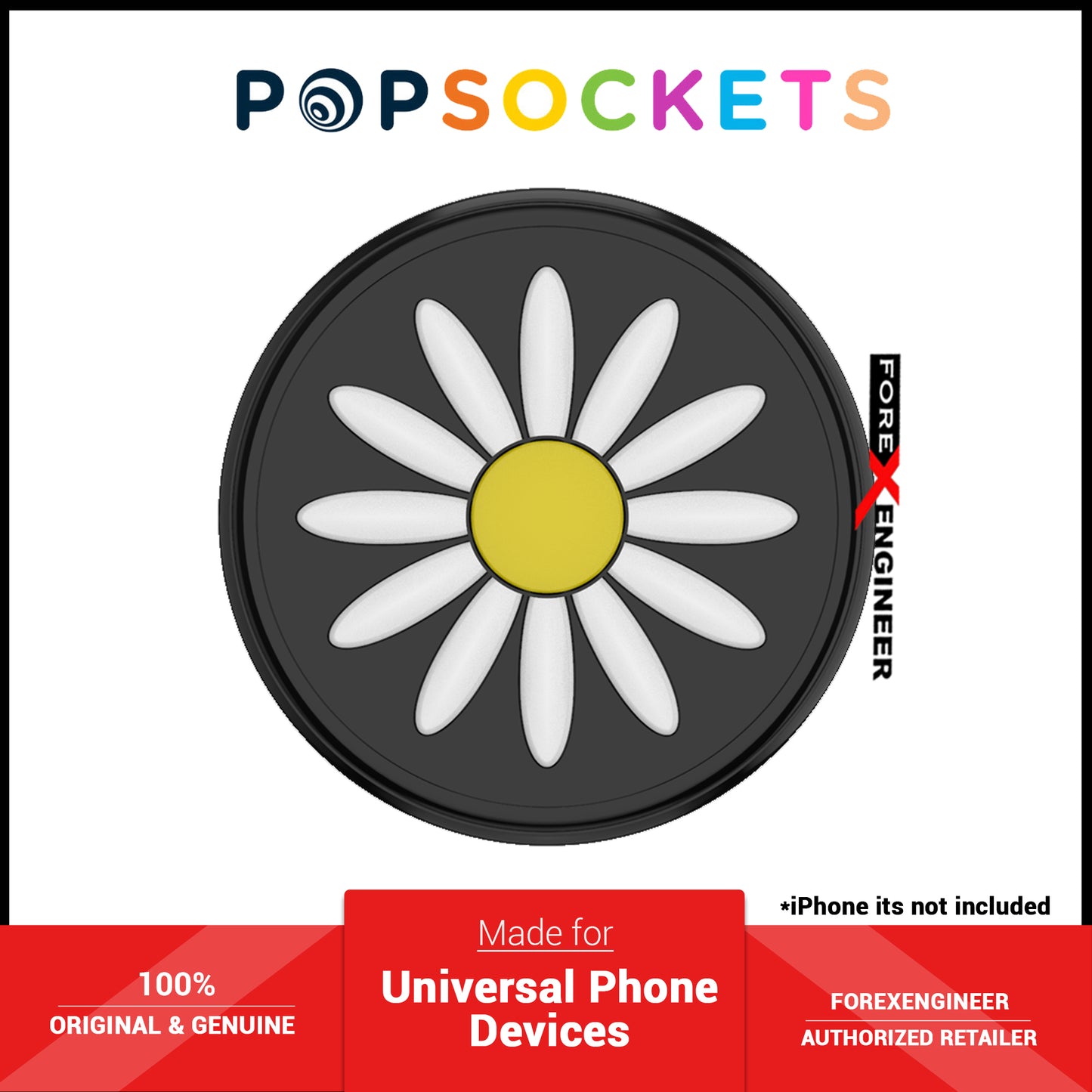 PopSockets PopGrip Swappable Premium - Festival Daisy Black (Barcode: 840173707159 )