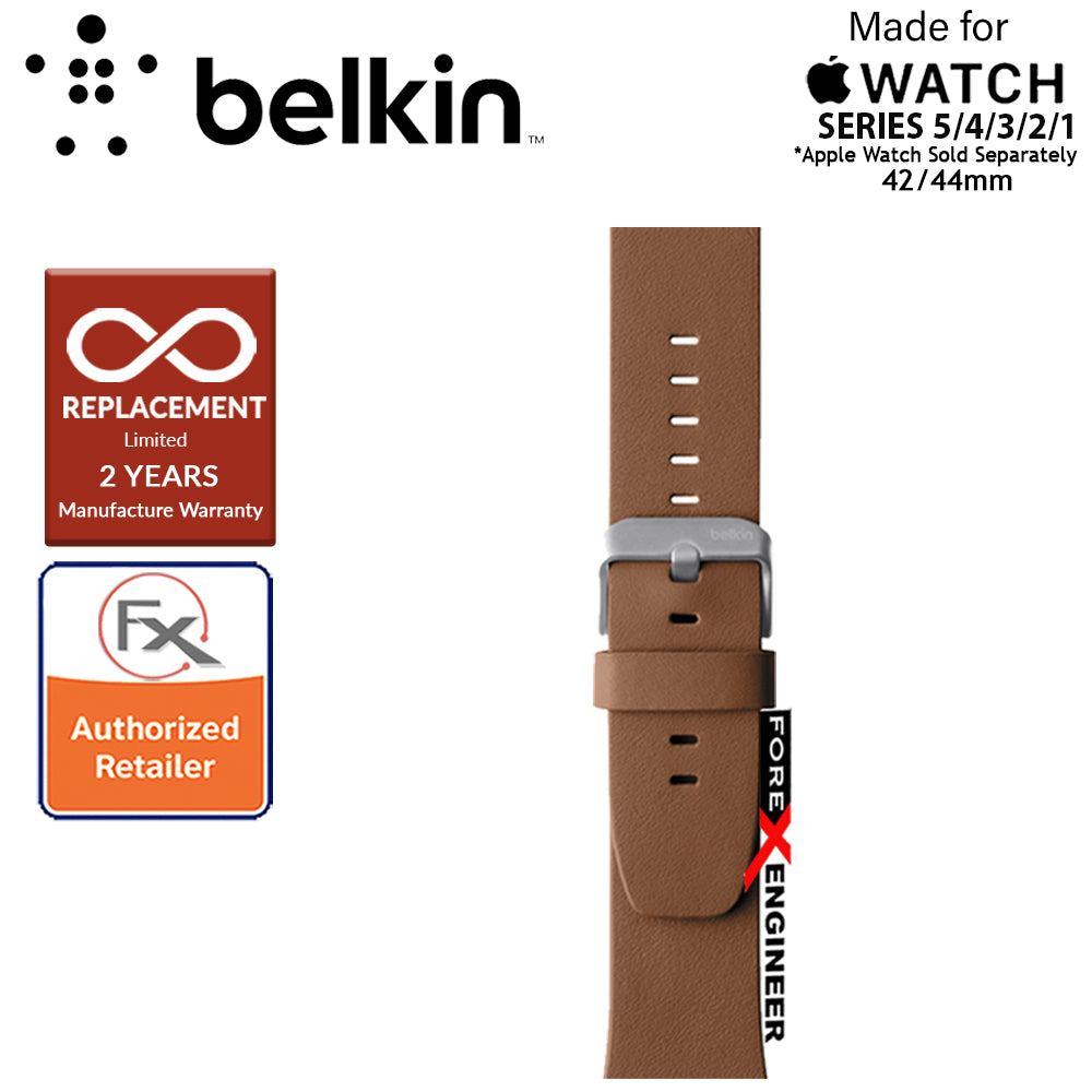 Belkin Classic Leather Band for Apple Watch Series 7 -  SE - 6 - 5 - 4 - 3 - 2 - 1 ( 42mm - 44mm ) ( Tan ) ( Barcode : 745883723744 )