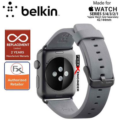 Belkin Classic Leather Band for Apple Watch Series 7 - SE - 6 - 5 - 4 - 3 - 2 - 1 ( 45mm - 42mm - 44mm ) - Gray ( Barcode : 745883723751 )