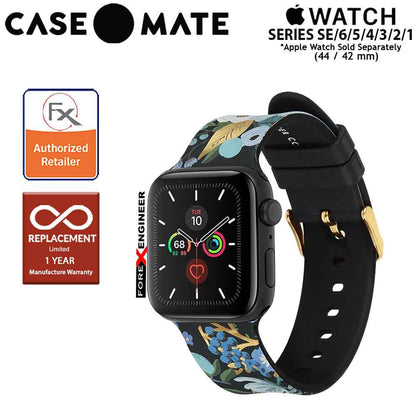 Case Mate Rifle Paper Watch Band for Apple Watch Series 7 - SE - 6 - 4 - 3 - 2 - 1  ( 45mm - 44mm - 42mm ) - Garden Party Blue ( Barcode : 840171701111 )