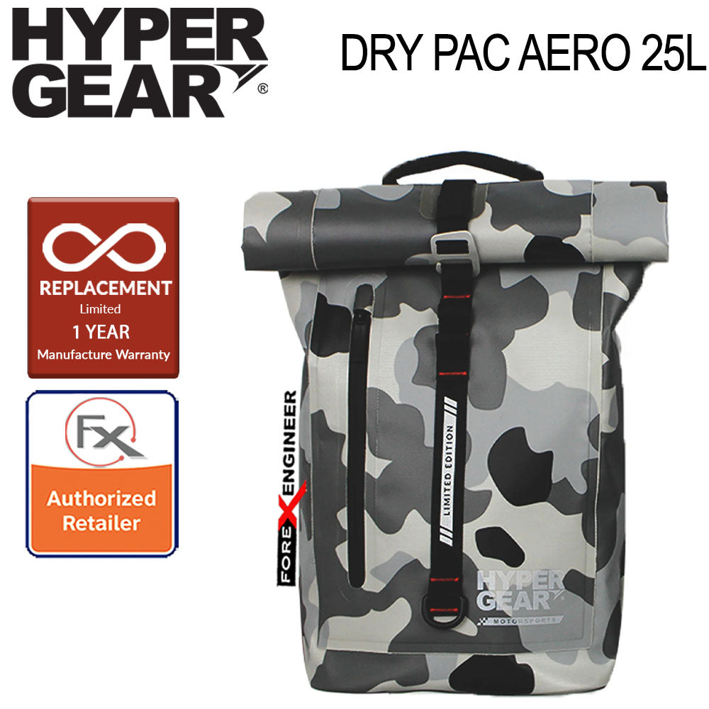 Hypergear Dry Pac  Aero 25L - Heavy-duty Design and IPX6 Waterproof Specification - Camo Grey Alpha ( Base Only Without Fast Slot E)