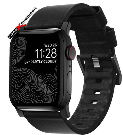 [ONLINE EXCLUSIVE] Nomad Active Strap Waterproof Leather for Apple Watch (45mm/44mm/42mm) (Black Hardware) - Black