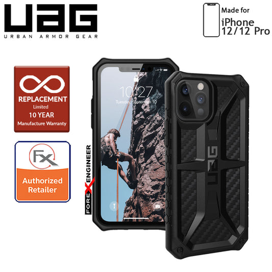 UAG Monarch for iPhone 12 - 12 Pro 5G 6.1" - Rugged Military Drop Tested - ( Carbon Fibre ) ( Barcode : 812451036053 )