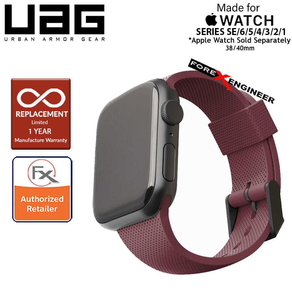 UAG [U] Dot Silicone Strap for Apple Watch Series 7 - SE - 6 - 5 - 4 - 3 - 2 - 1 ( 41mm - 40mm - 38mm ) - Aubergine (Barcode: 812451036275 )