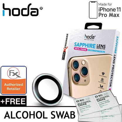 [RACKV2_CLEARANCE] Hoda Sapphire Lens Protector for iPhone 11 - 11 Pro Max - 3 pcs - Silver Color