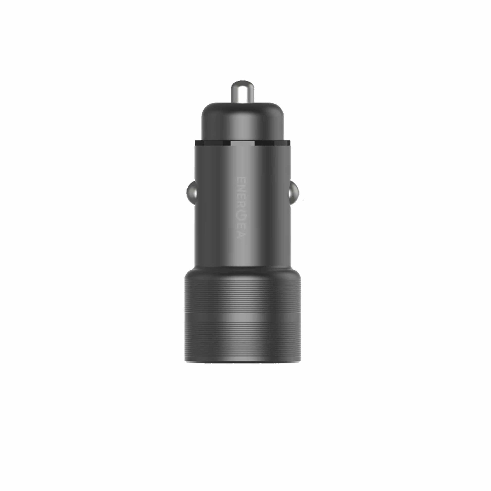 Energea AluDrive PD20+ Car Charger ( USB-C PD20 + USB-A QC3.0 Duo Port Aluminium 38W ) - Gunmetal (Barcode: 6957879424120 ) - Forexengineer -Malaysia- 6957879424120