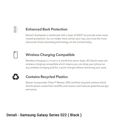 Gear4 D30 Denali Case for Samsung Galaxy S22 Plus - Black (Barcode: 840056156722 )