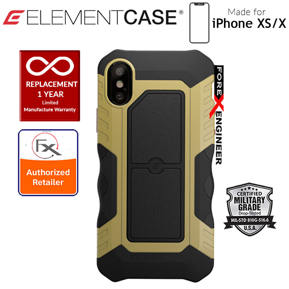 Element Case Recon for iPhone X - Xs - Military Grade Drop Proof Protection Case - Coyote
