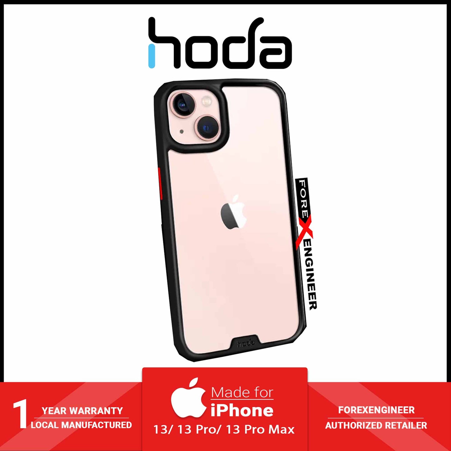 Hoda ROUGH Case Military Standard for iPhone 13 6.1" 5G - Black (Barcode: 4711103541470 )