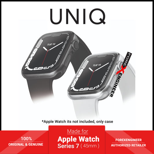 UNIQ Glase Dual Pack Case for Apple Watch Series 7 2021 ( 45mm ) - 2pcs Case - Clear & Smoke (Barcode: 8886463679357 )