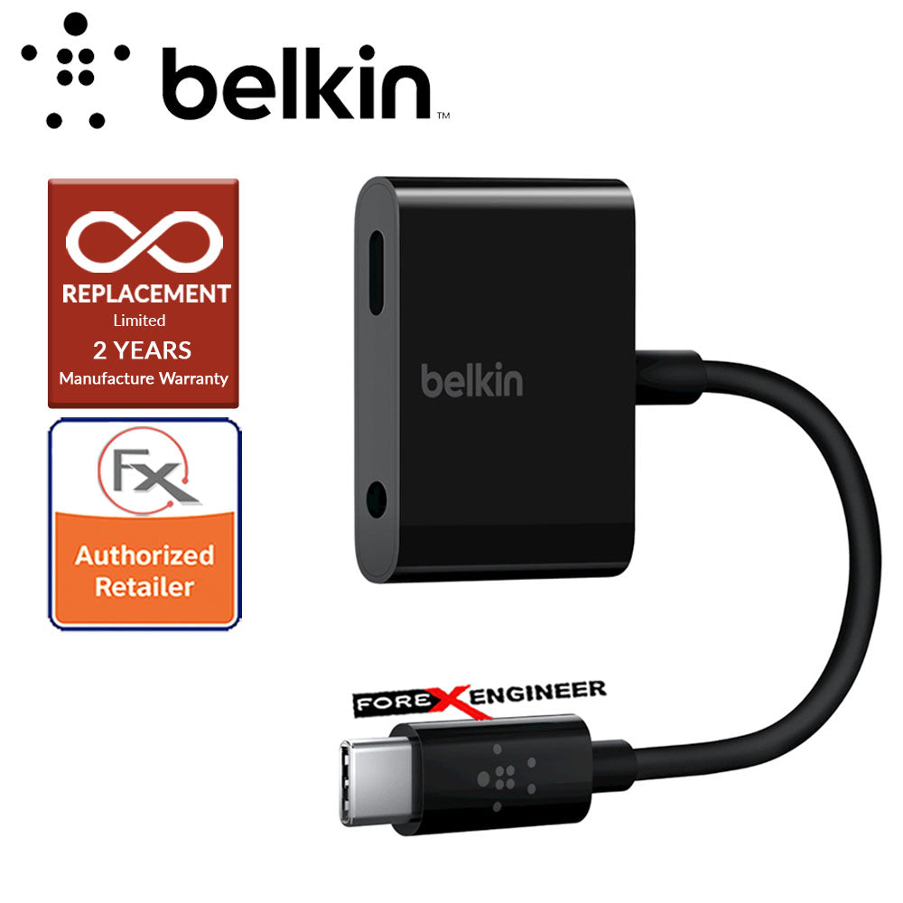 Belkin RockStar™ 3.5mm Audio + USB-C™ Charge Adapter - Black (Barcode : 745883776078 )