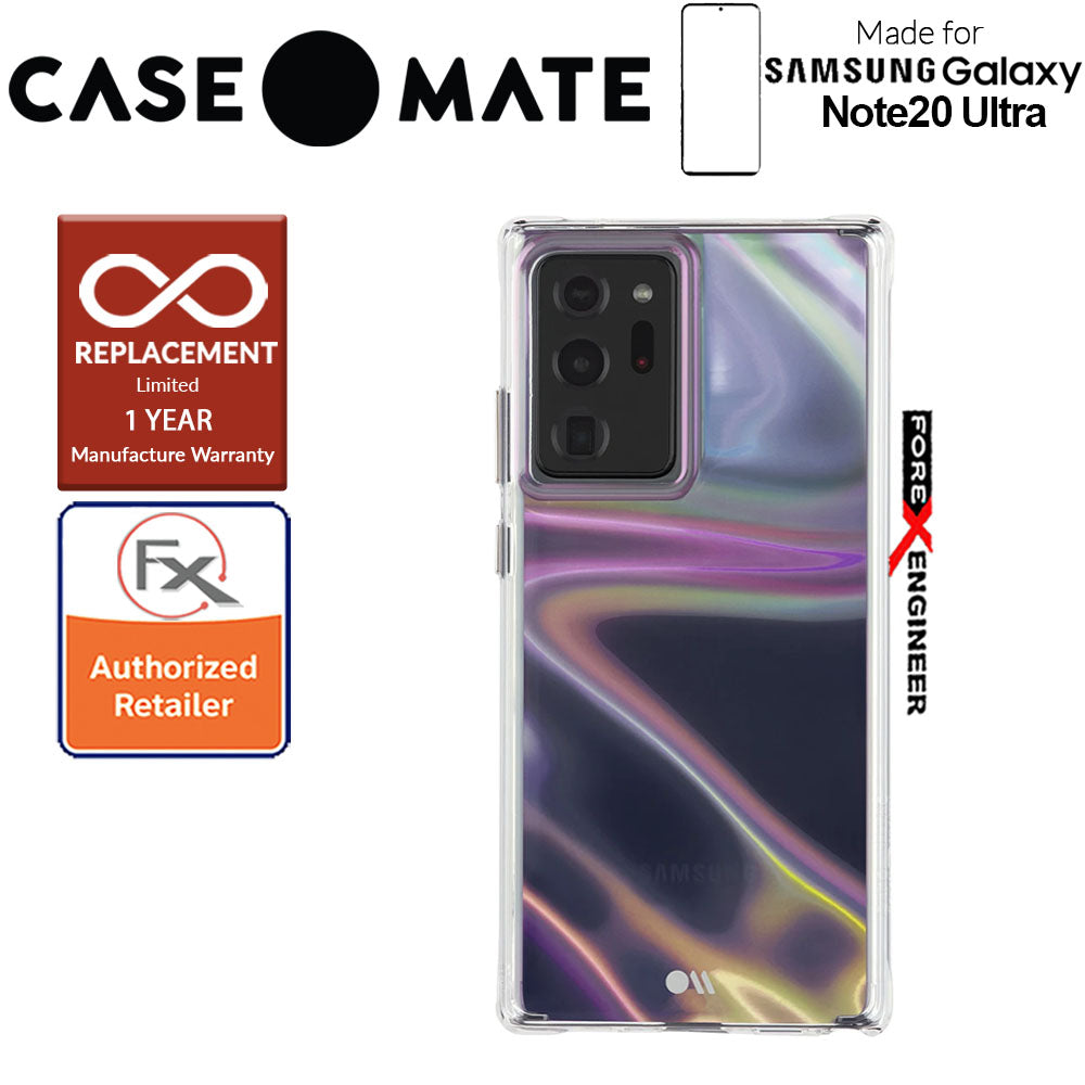 Case Mate Soap Bubble for Samsung Galaxy Note 20 Ultra 5G 2020 - with Micropel antimicrobial protection - Iridescent  Color ( Barcode : 846127195263 )