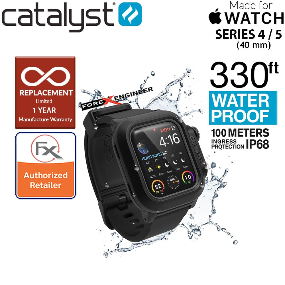 Catalyst Waterproof Case for Apple Watch Series SE - 6 - 5 - 4 ( 40mm ) - Stealth Black Color