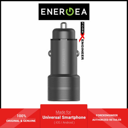 Energea AluDrive PD20+ Car Charger ( USB-C PD20 + USB-A QC3.0 Duo Port Aluminium 38W ) - Gunmetal (Barcode: 6957879424120 ) - Forexengineer-malaysia