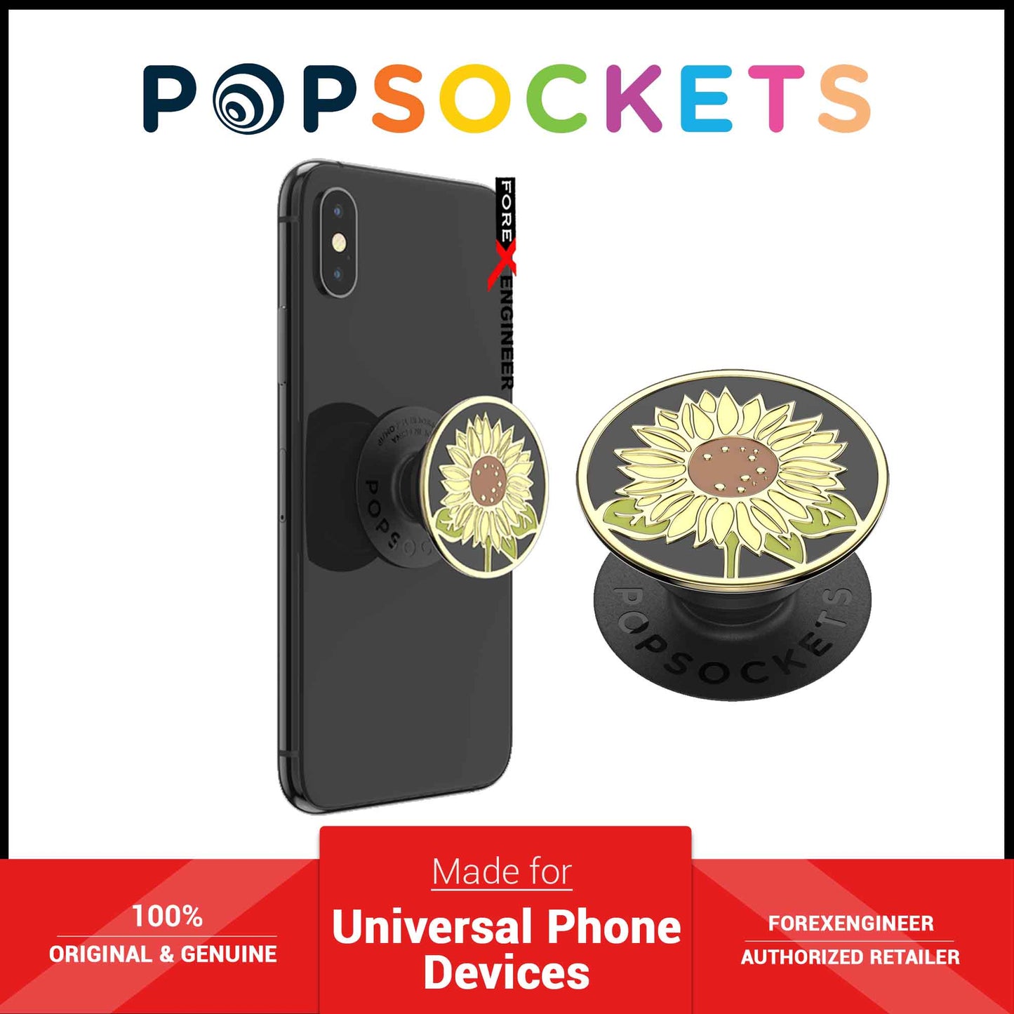 PopSockets Swappable PopGrip Enamel Here Comes The Sun Black ( Barcode : 842978165936 )