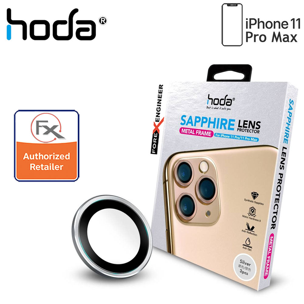[RACKV2_CLEARANCE] Hoda Sapphire Lens Protector for iPhone 11 - 11 Pro Max - 3 pcs - Silver Color