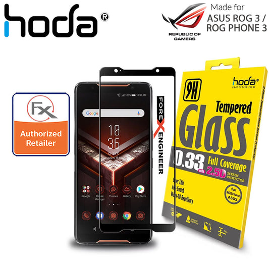 [RACKV2_CLEARANCE] Hoda Tempered Glass for ASUS ROG 3 - ASUS ROG Phone 3 ( ZS661KS ) - 2.5D 0.33mm Screen Protector - Clear - Black Color ( Barcode : 4713381517215 )