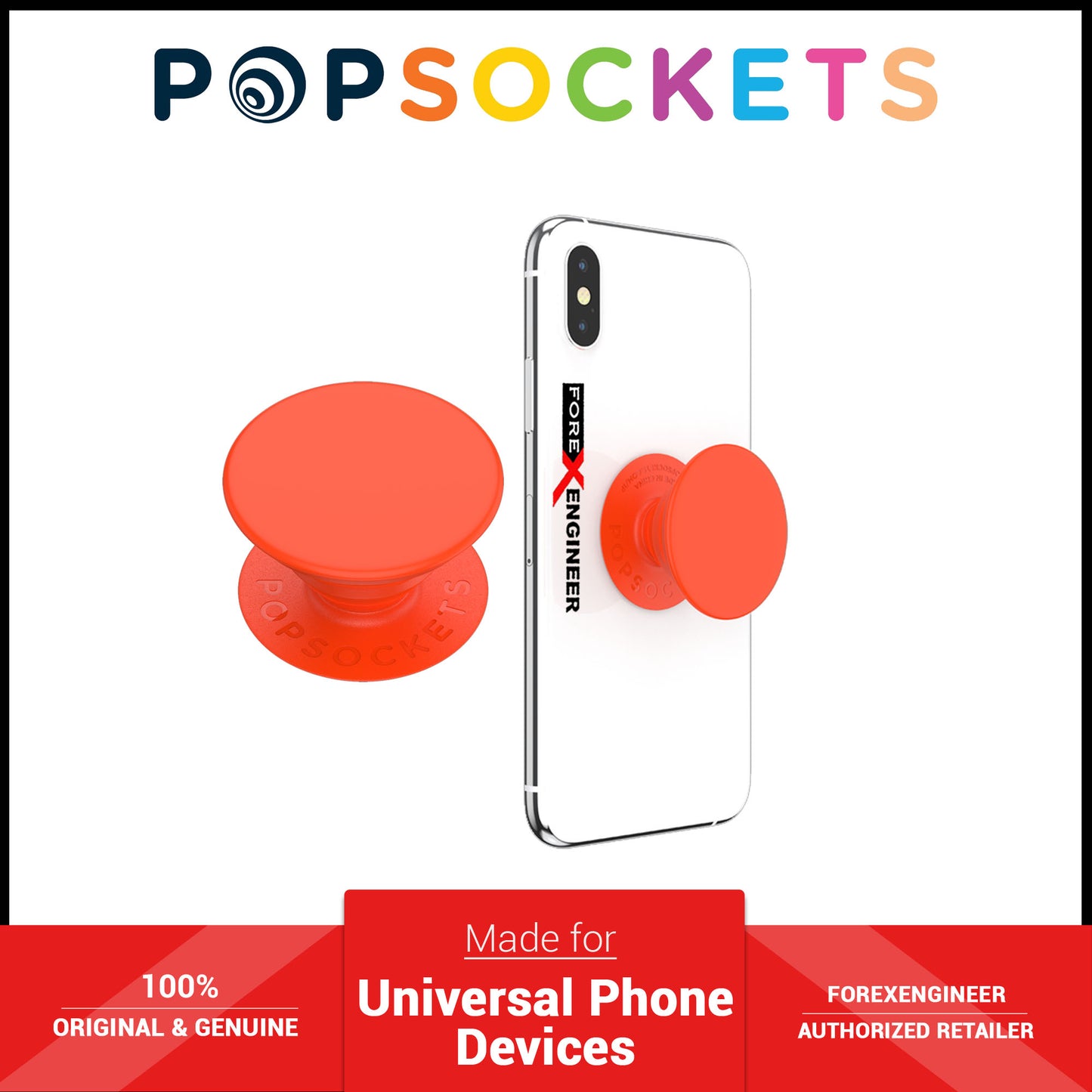 PopSockets Swappable PopGrip - Neon Electric Orange ( Barcode : 842978167190 )