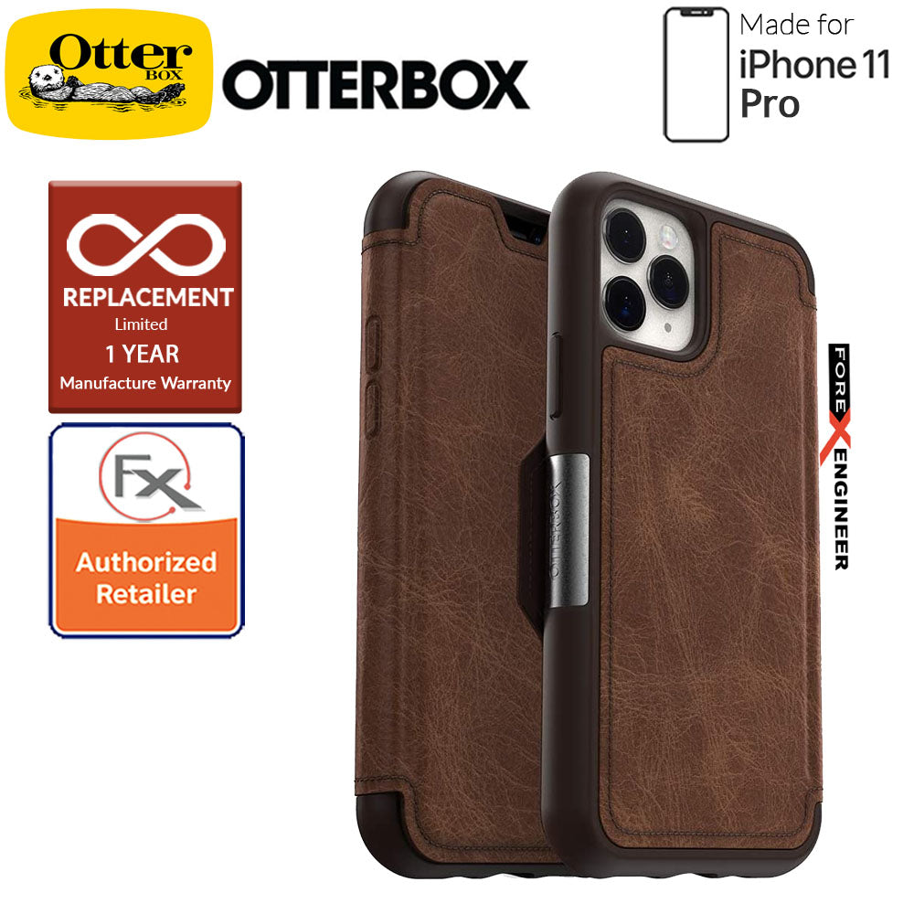 Otterbox Strada for iPhone 11 Pro - Leather Folio Case - Espresso Brown Color