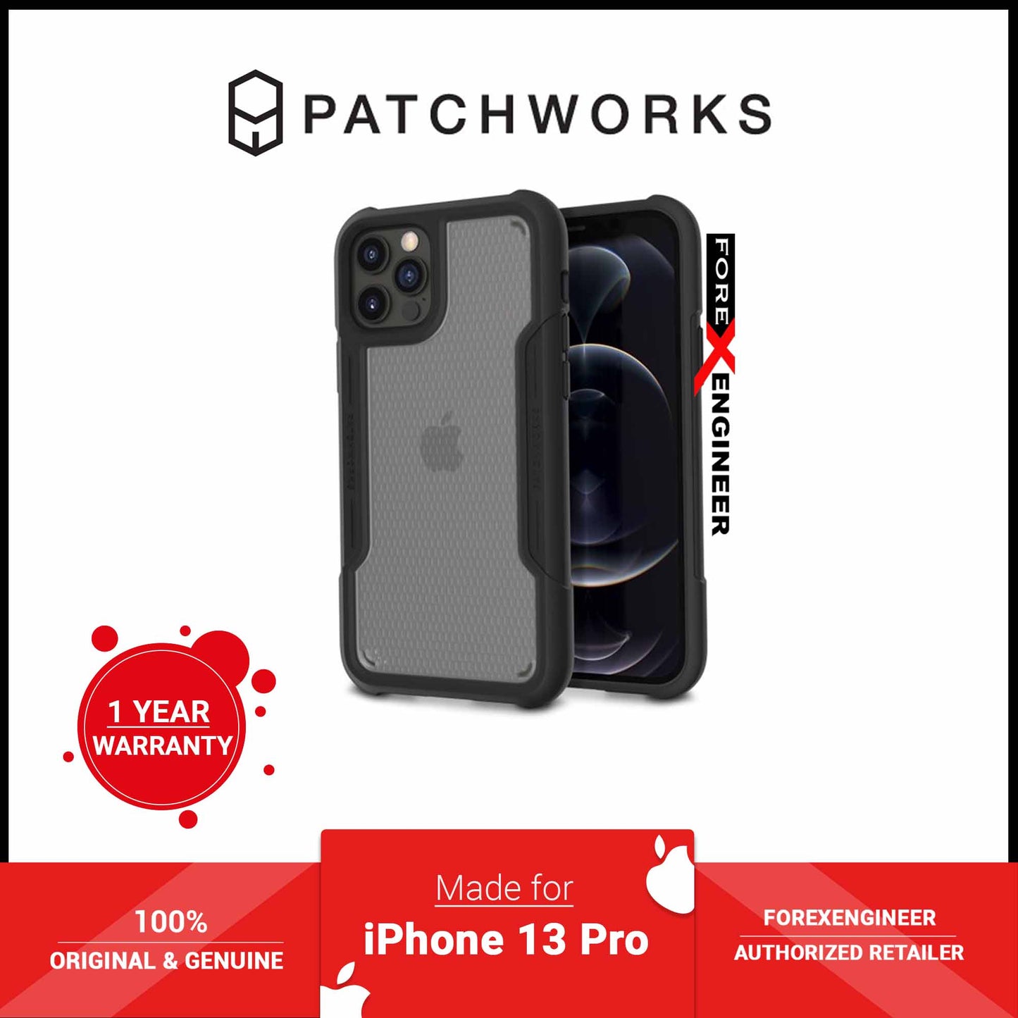PATCHWORKS Solid for iPhone 13 Pro 6.1" 5G - Black (Barcode: 8809744958972 )