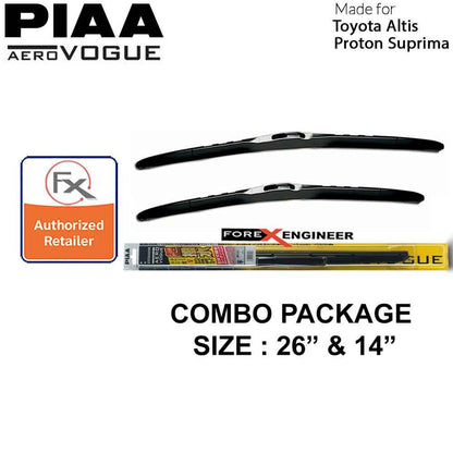 PIAA Aero Vogue Silicon Wiper ( Combo 14‚Äù & 26‚Äù ) for Proton Suprima - Toyota Altis ( Barcode : 4960311017967+4960311018063 )