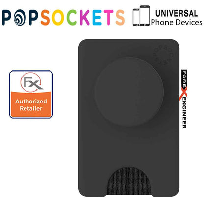 PopSockets PopWallet+ - PopWallet Plus - hold up to 3 credit cards or 6 business cards - Black Color ( Barcode : 842978158075 )