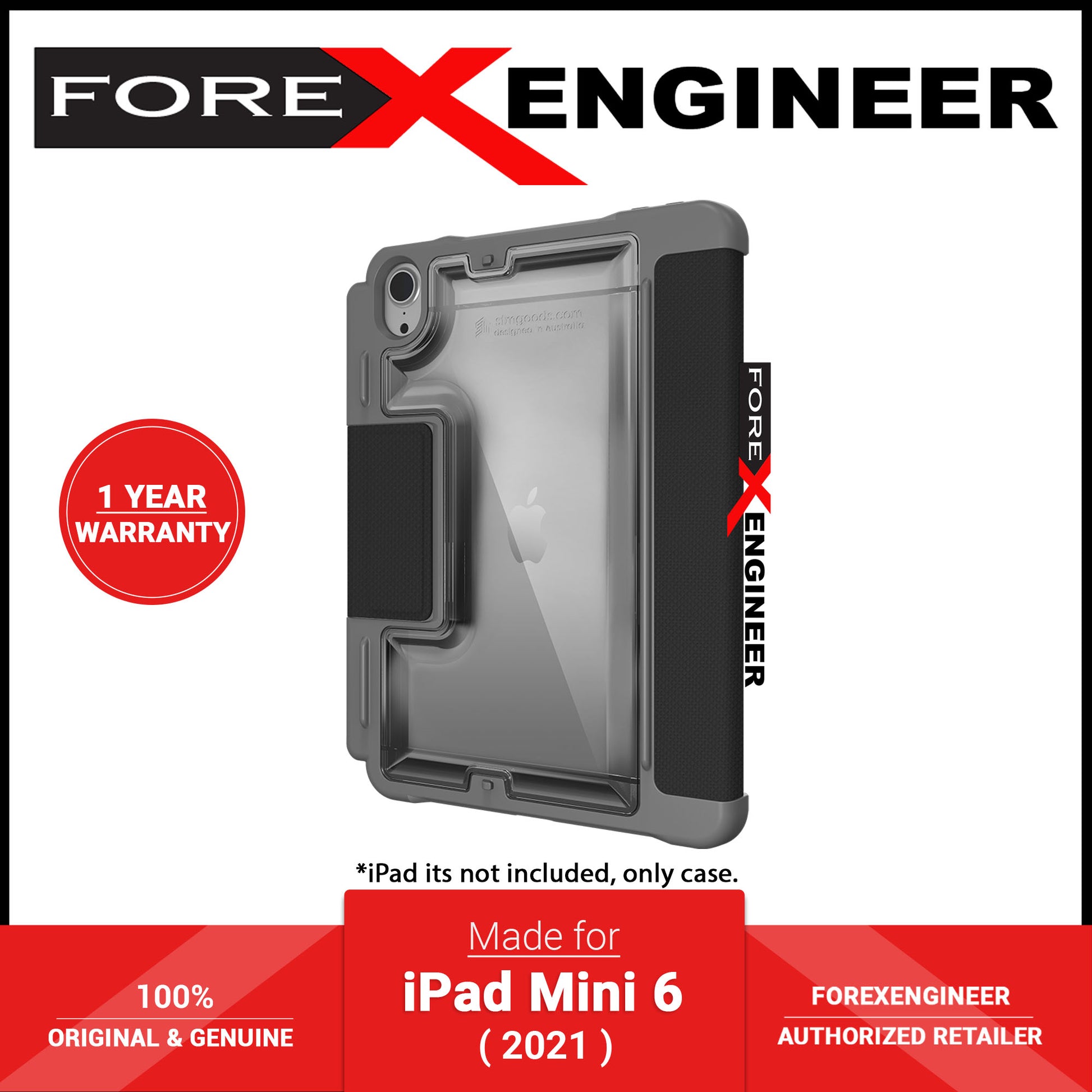 STM Dux Plus for iPad Mini 7th Gen ( 2024 ) / iPad Mini 6th Gen ( 2021 ) - Black (Barcode: 810046112250 ) - Forexengineer -Malaysia- 810046112250