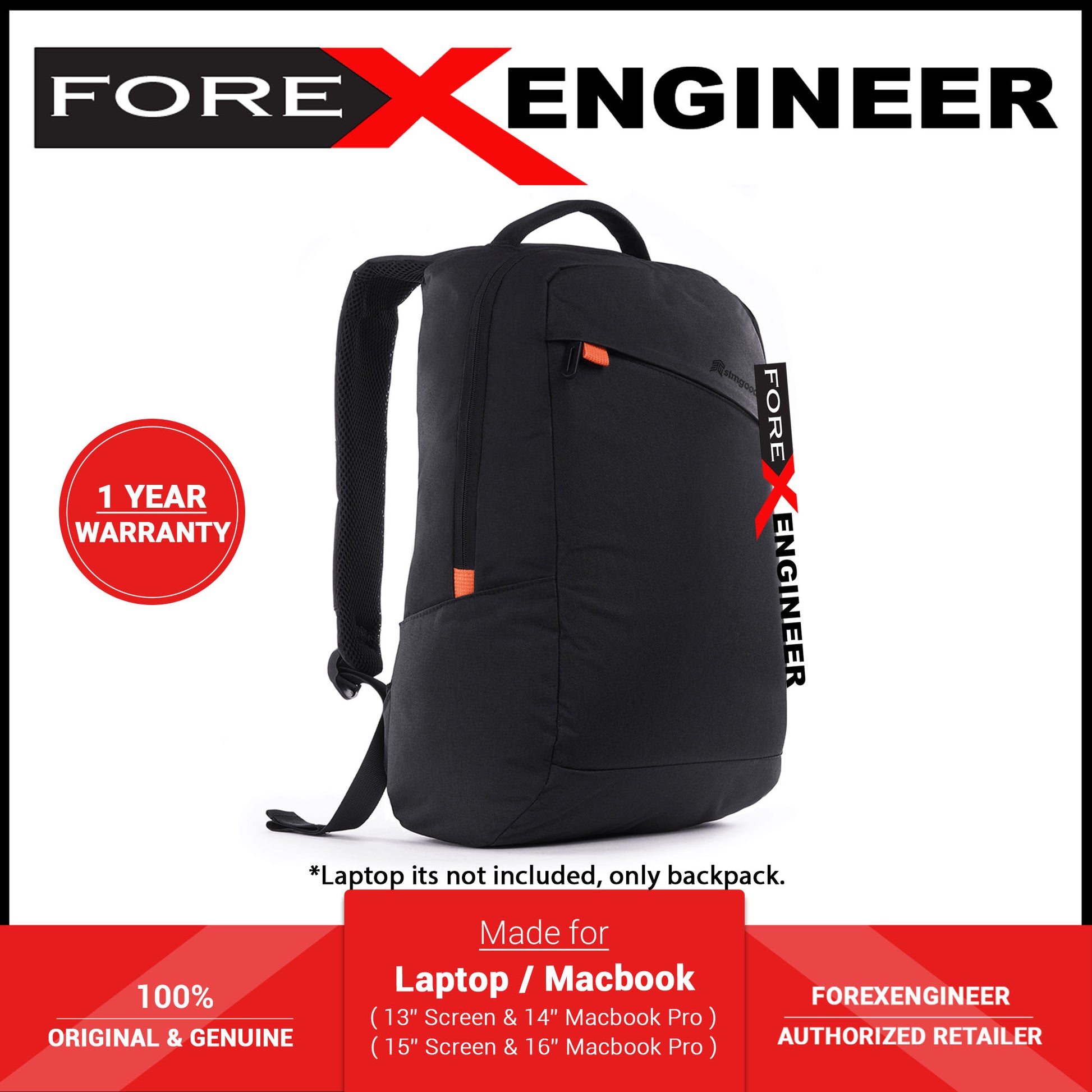 STM Gamechange Backpack ( 15 inch ) - Laptop Backpack - Black (Barcode: 765951764691 ) - Forexengineer -Malaysia- 765951764691