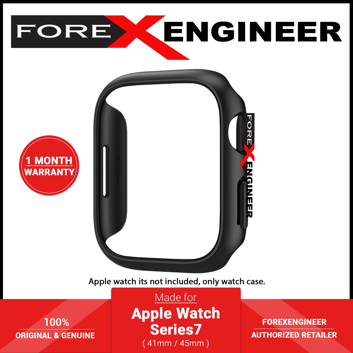 Spigen Thin Fit Case for Apple Watch Series 7 ( 45mm ) - Black