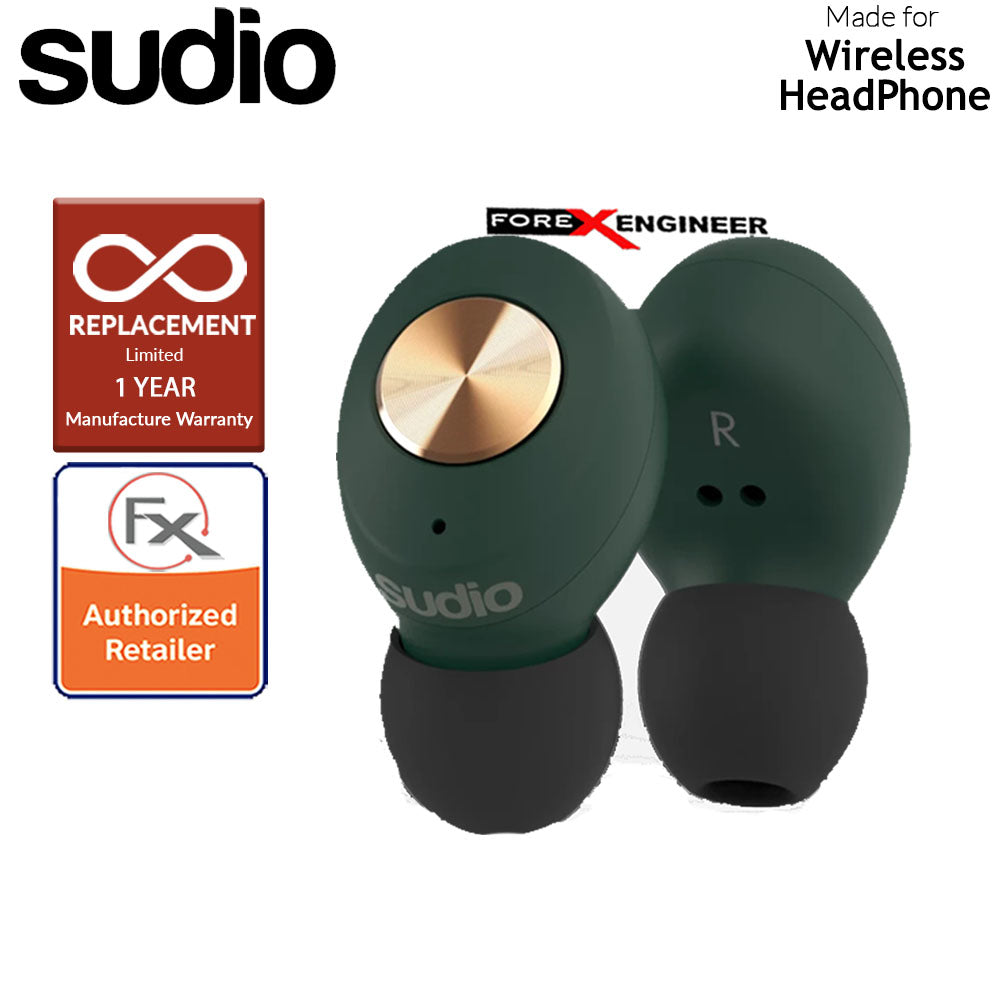 Sudio TOLV True Wireless Earbuds - Instant pairing - Green Color ( Barcode : 7350071381953 )