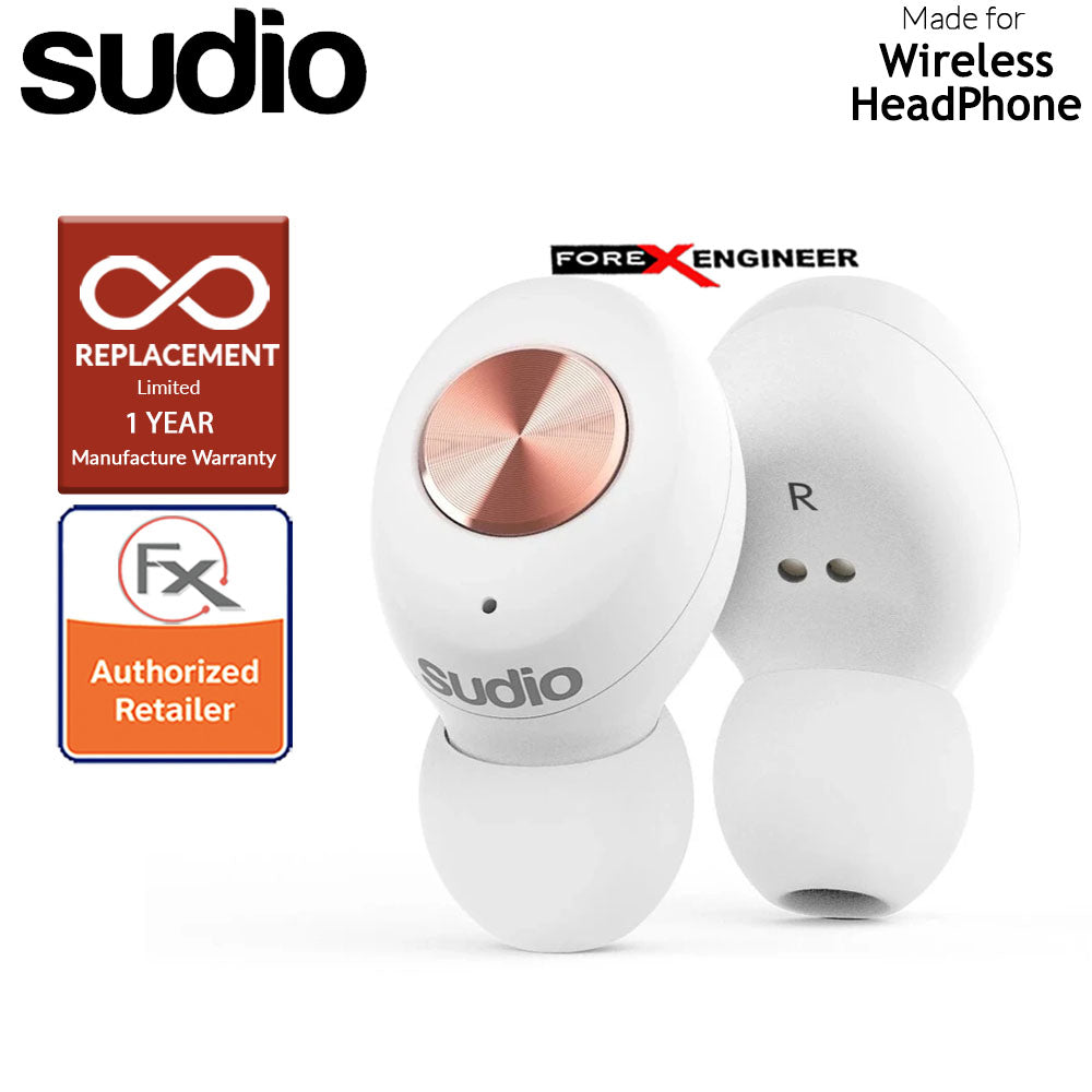 Sudio TOLV True Wireless Earbuds - Instant pairing - White Color ( Barcode : 7350071389904 )