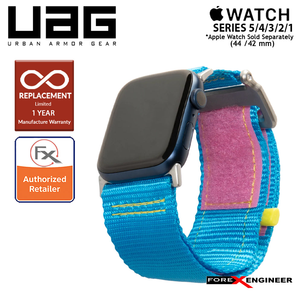 UAG Active Strap for Apple Watch Series 7 - SE - 6 - 5 - 4 - 3 - 2 - 1 ( 45mm - 42mm - 44mm ) - Blue Pink (Barcode : 812451039801 )