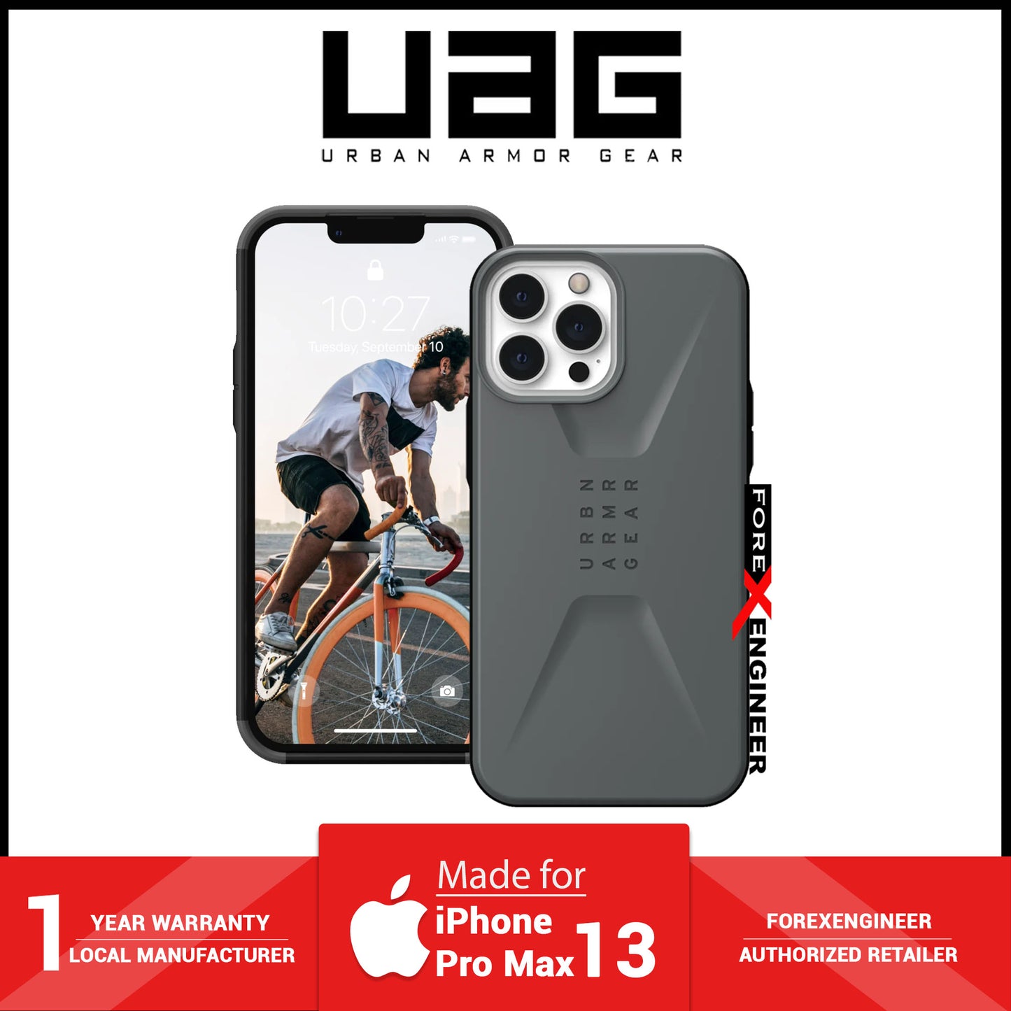 UAG Civilian for iPhone 13 Pro Max 5G 6.7" - Silver