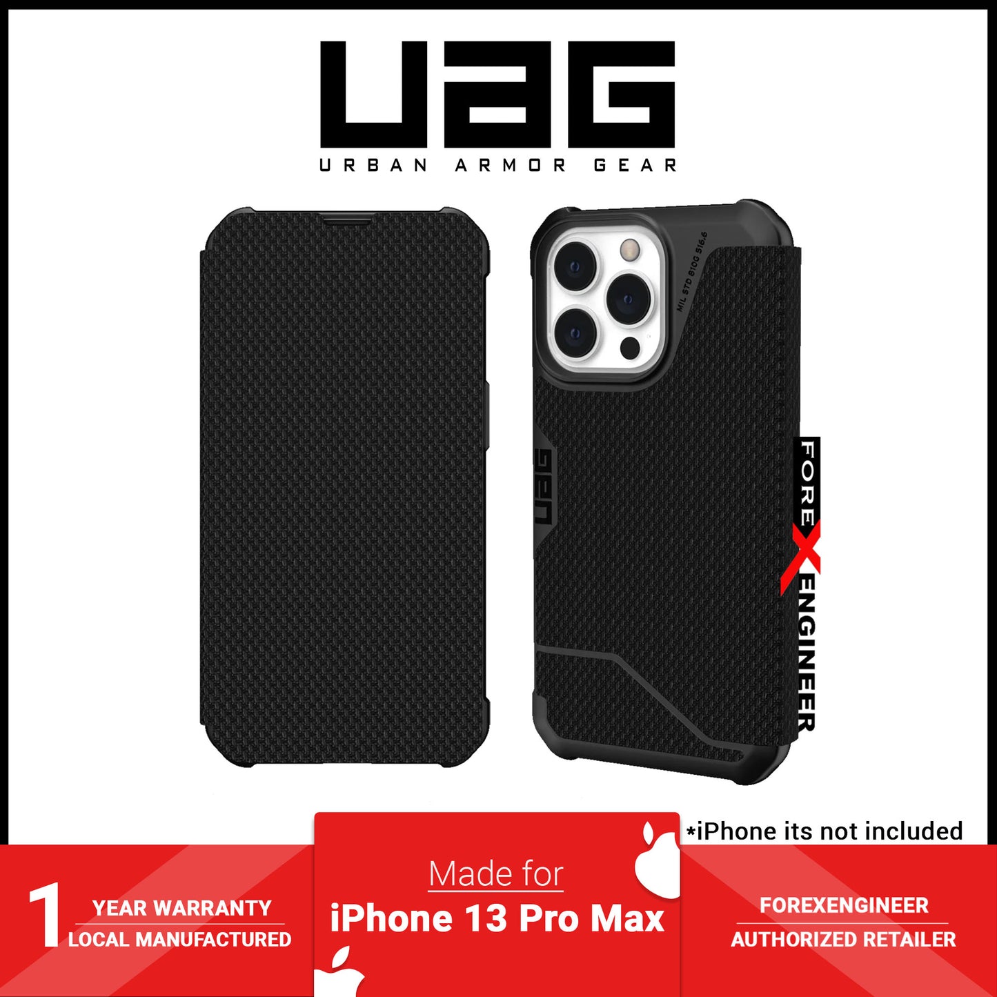 UAG Metropolis Folio for iPhone 13 Pro Max 5G 6.7" - Kevlar Black (Barcode: 810070363888 )
