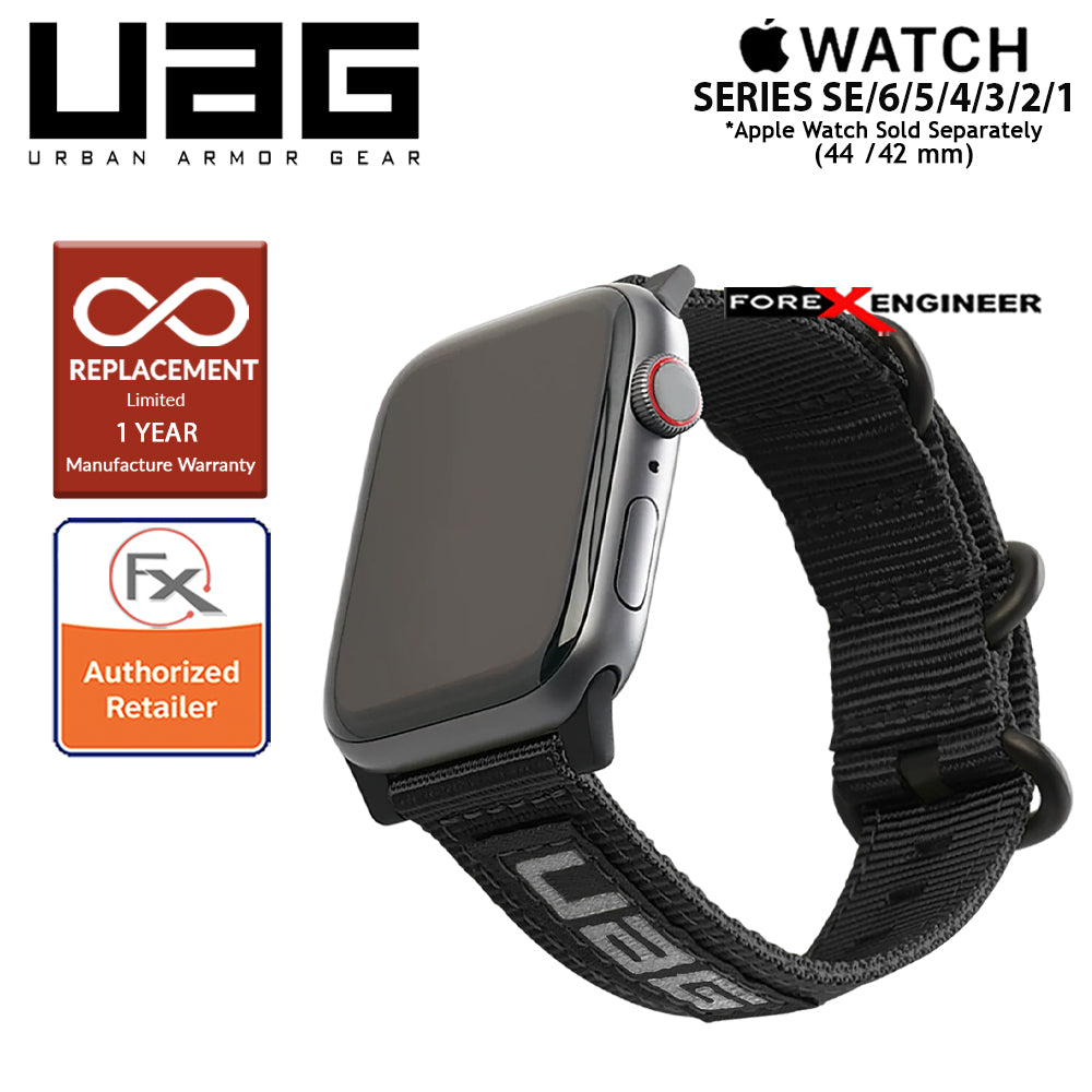 UAG Nato Strap for Apple Watch Series 7 - SE - 6 - 5 - 4 - 3 - 2 - 1 ( 45mm - 42mm - 44mm ) - Black Colour (Barcode: 812451038170 )