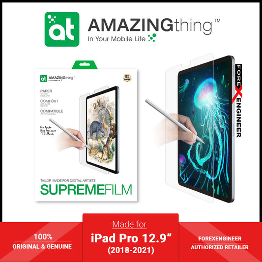 AMAZINGTHING Paperlike Texture Simulation Drawing Film for iPad Pro 12.9" ( 5th - 4th - 3rd Gen) ( 2021 - 2018 ) M1 Chip - Matte (Barcode: 4892878059183 )