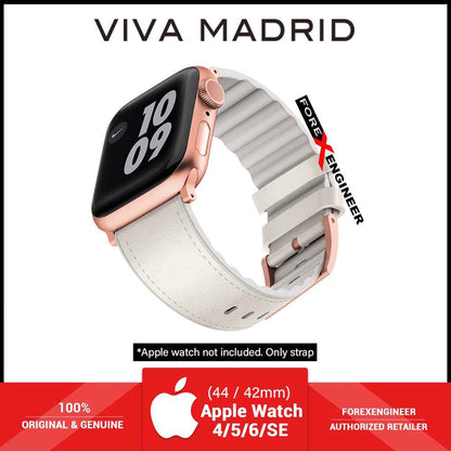 VIVA MADRID Venturx Leather Strap for Apple Watch Series 7 - SE - 6 - 5 - 4 - 3 - 2 - 1 ( 45mm - 42mm - 44mm ) - Beige (Barcode: 8886461237559 )