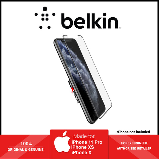 [RACKV2_CLEARANCE] Belkin EZ Tray Tempered Curve Glass for iPhone 11 Pro - Xs - X - Clear ( Barcode : 745883752294 )