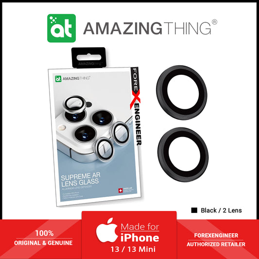 AMAZINGthing SUPREME AR 3D LensGlass Protector for iPhone 13 - 13 Mini 5G ( Two Lens ) - Black (Barcode: 4892878069410 )