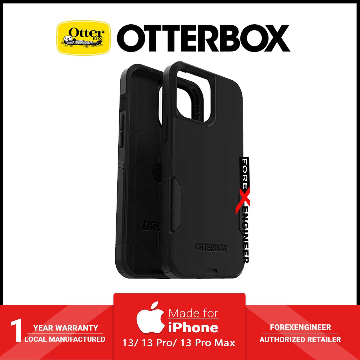 Otterbox Commuter for iPhone 13 Pro Max 6.7" 5G - Antimicrobial Case - Black (Barcode: 840104264843) - Forexengineer-malaysia